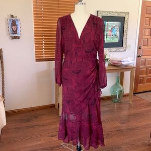 NWOT ASTR the Label merlot chiffon cocktail dress